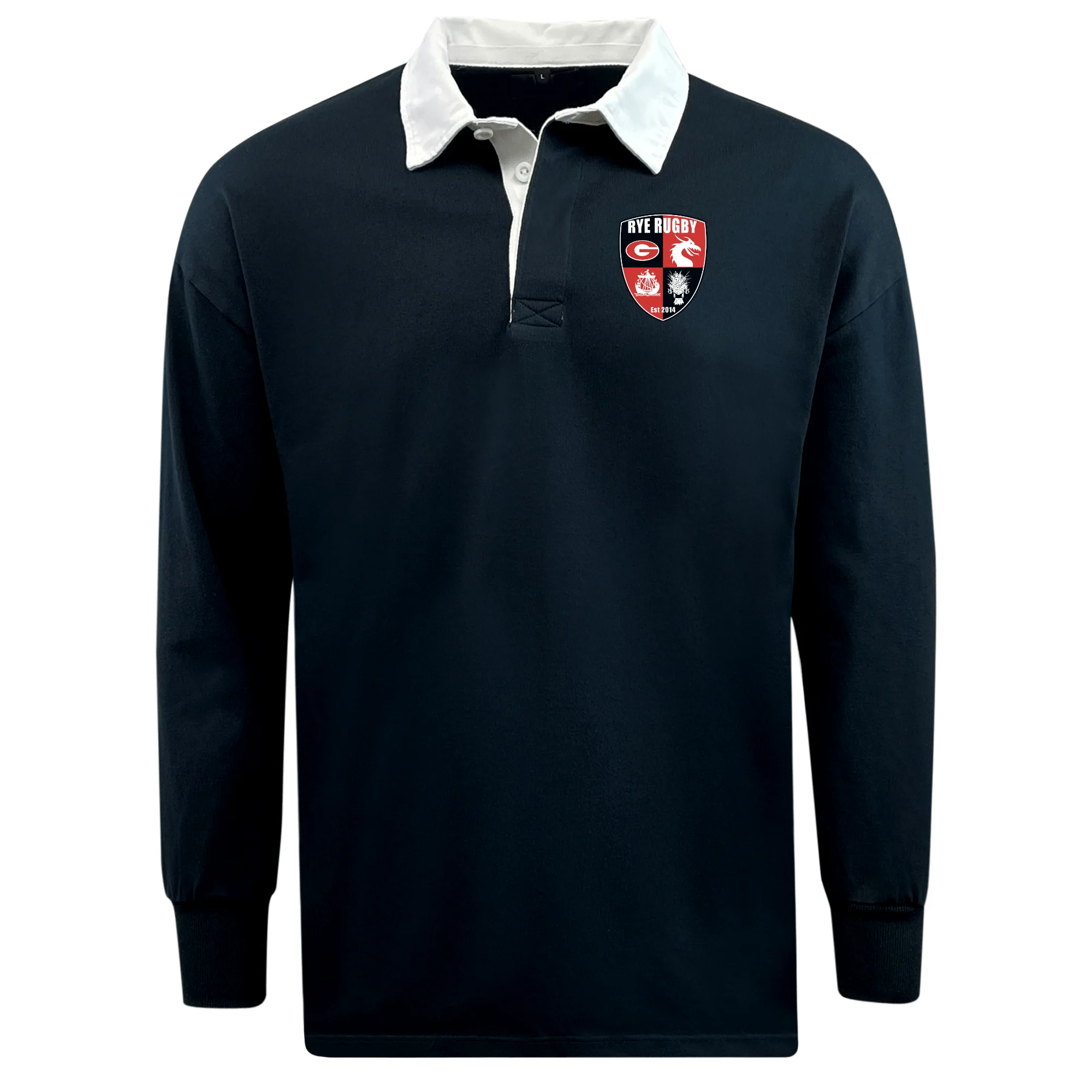 Rye High School Rugby Classic Long Sleeve Solid Rugby Jersey