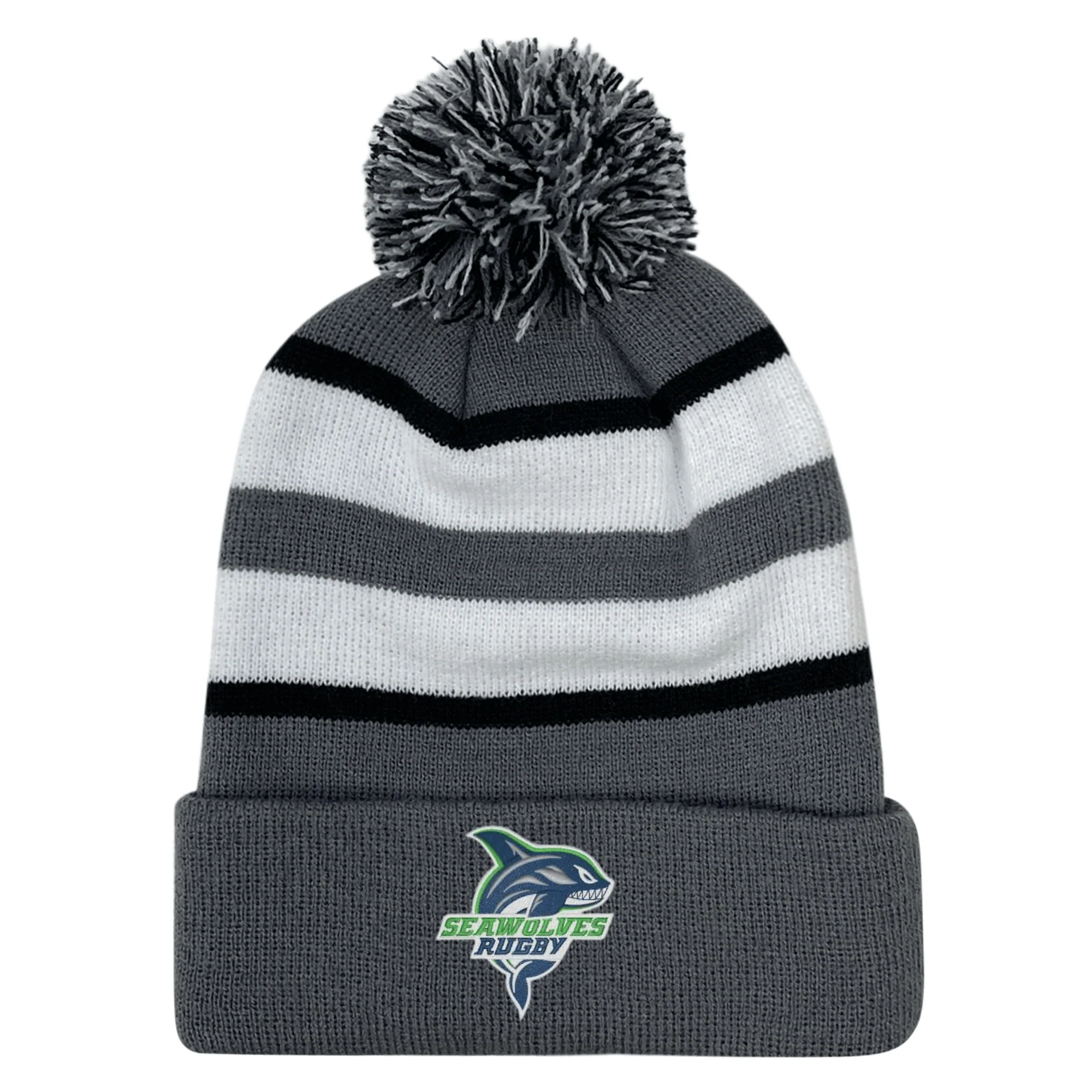 Seattle Seawolves Rugby Hooped Pom Pom Beanie - Image 2