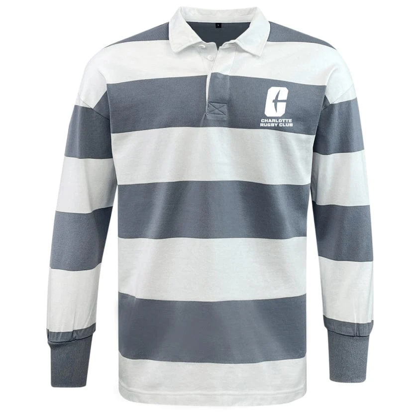 UNC Charlotte Classic Long Sleeve Hooped Rugby Jersey