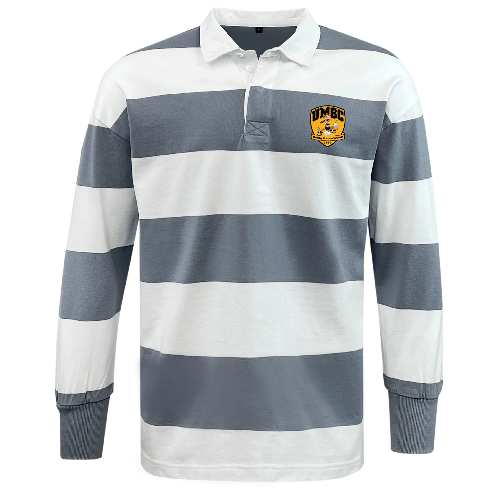 University of Maryland Baltimore County Rugby Classic Long Sleeve Hooped Rugby Jersey
