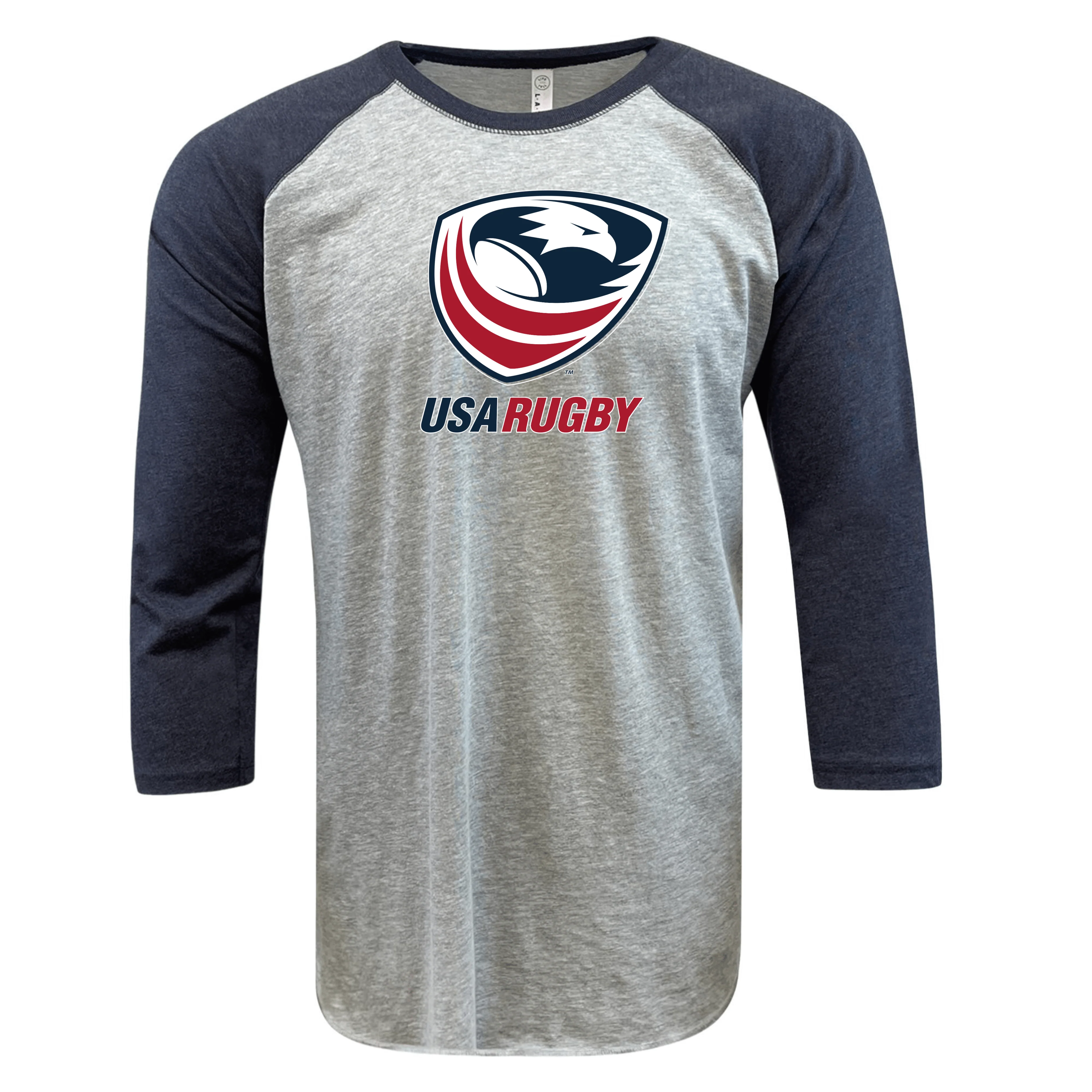 USA Rugby Crest Baseball 3/4 Sleeve T-shirt - Image 2