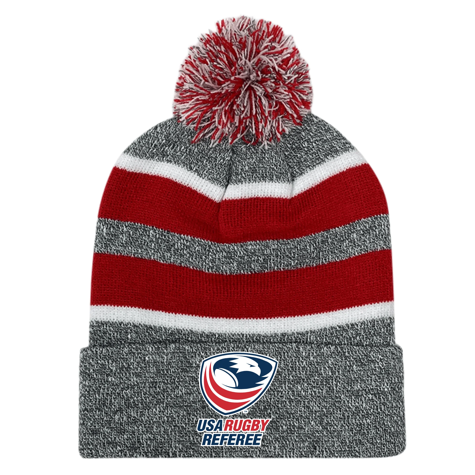 USA Rugby Referees Hooped Pom-Pom Beanie - Image 3