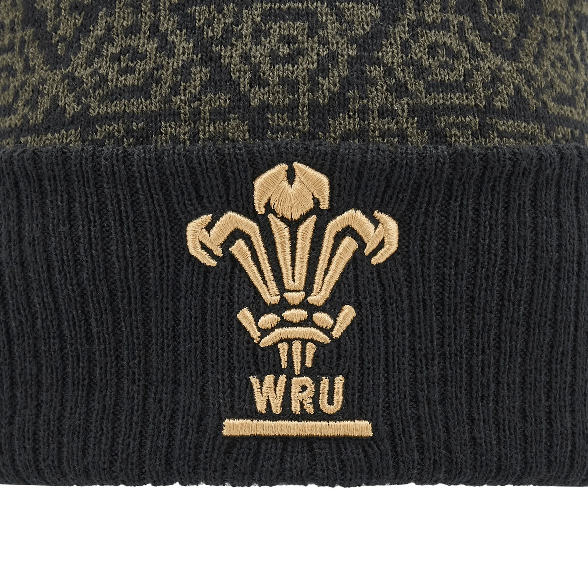 Wales 24/25 Black Pom Pom Beanie by Macron - Image 5