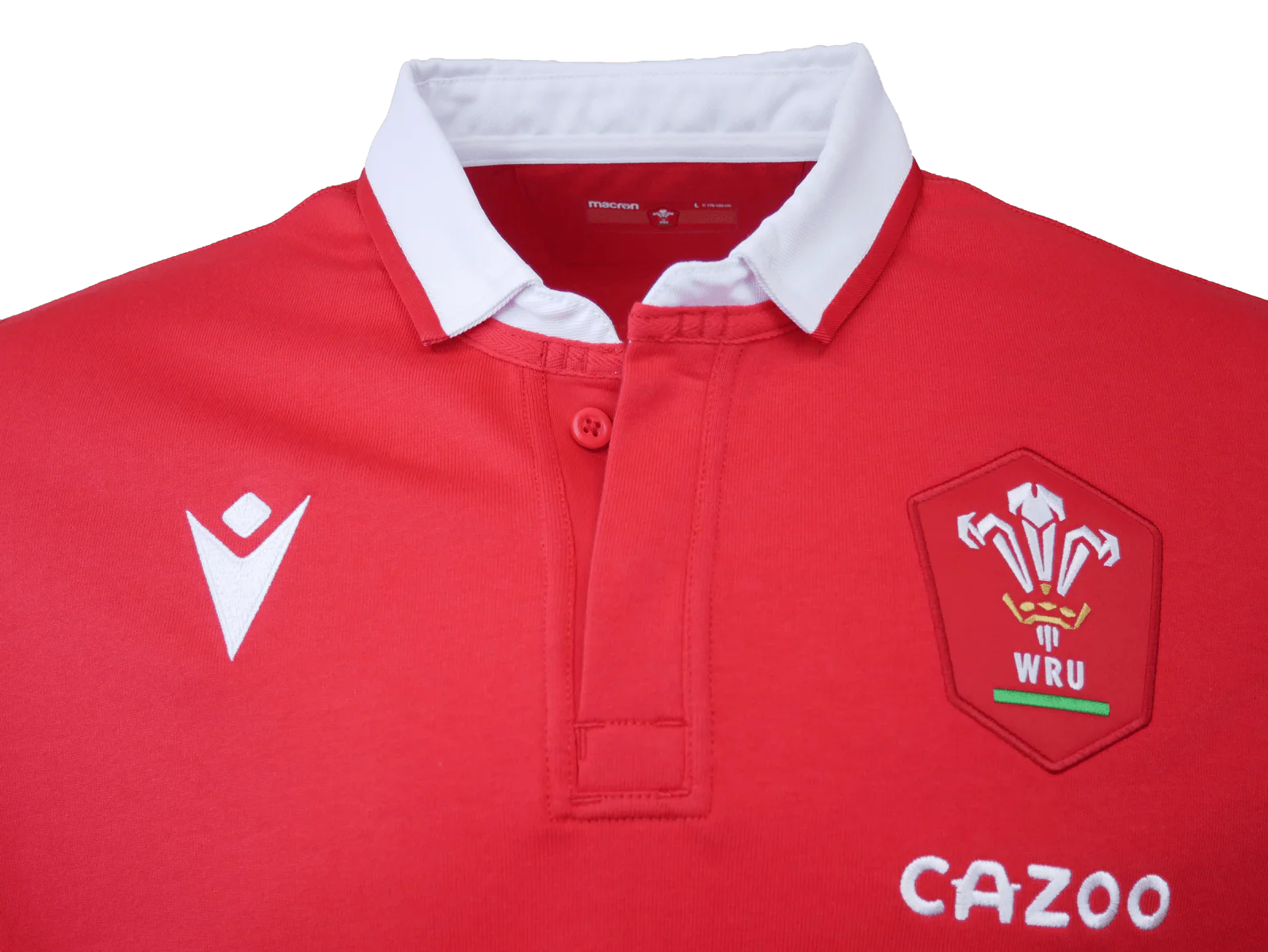 Wales Long Sleeve Home Polo 22/23 by Macron - Image 5