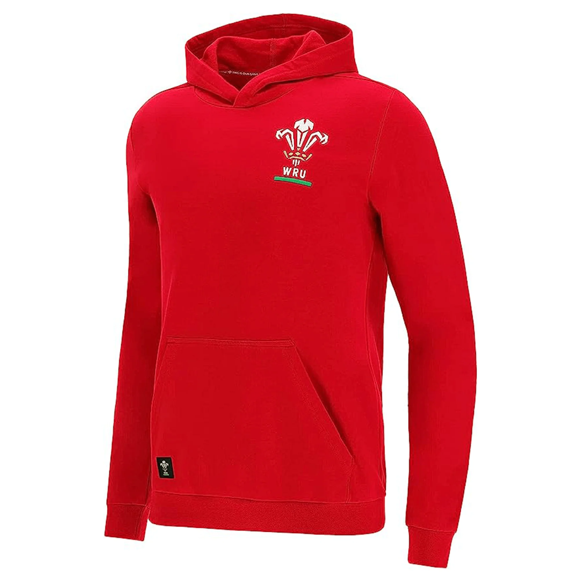 Wales Rugby Union Pullover Fleece Hoodie by Macron - Image 3