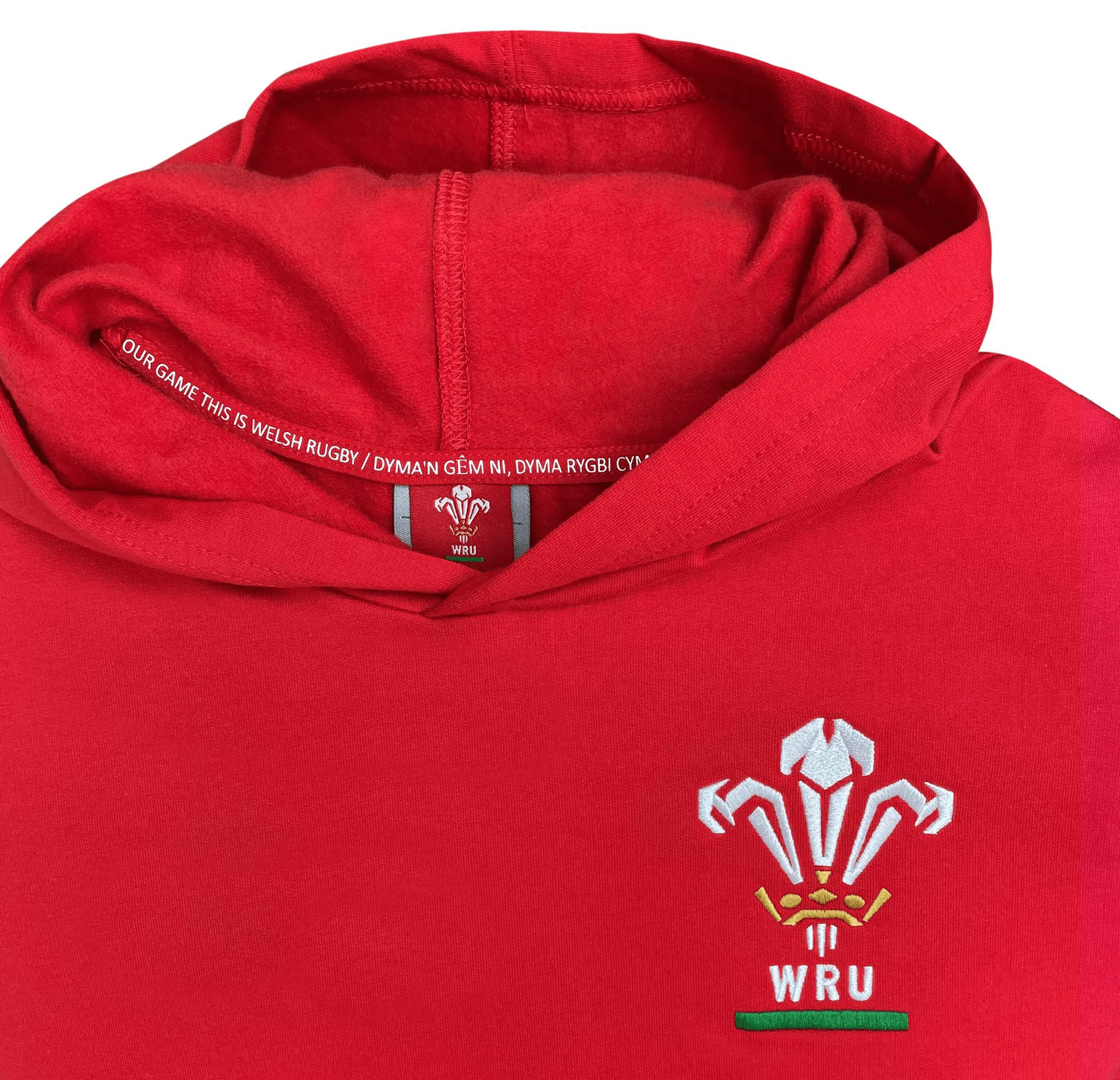 Wales Rugby Union Pullover Fleece Hoodie by Macron - Image 4