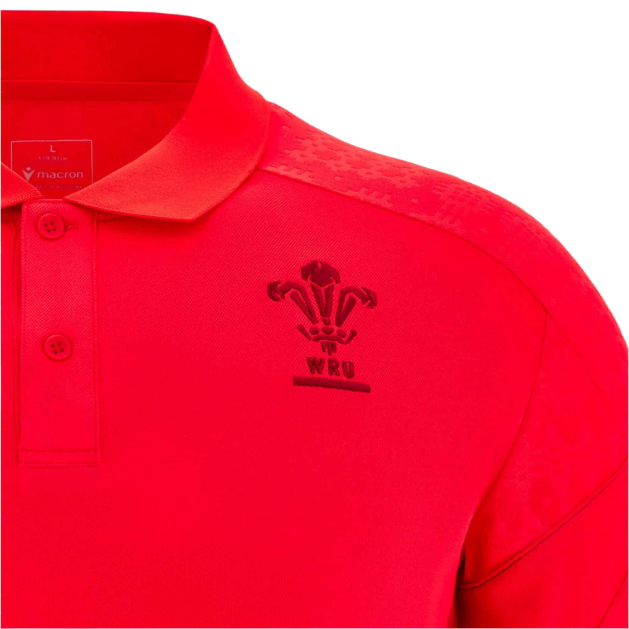 Wales 25/26 Player Travel Poly Polo by Macron - Image 3