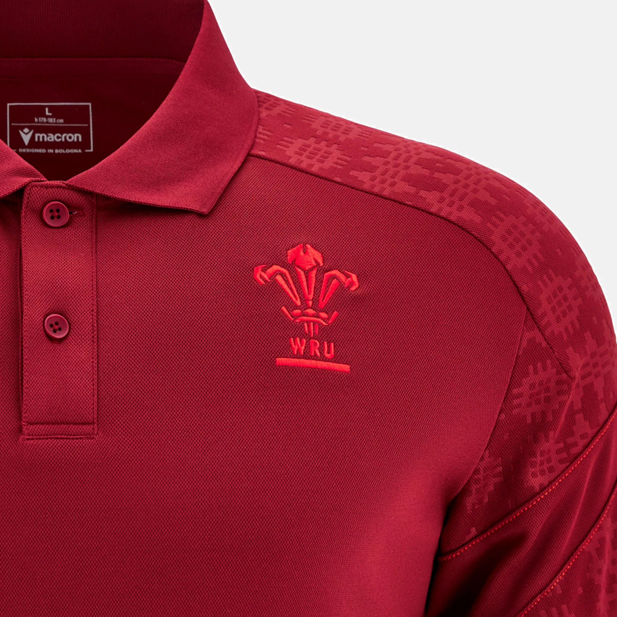 Wales 25/26 Player Travel Poly Polo by Macron - Image 7