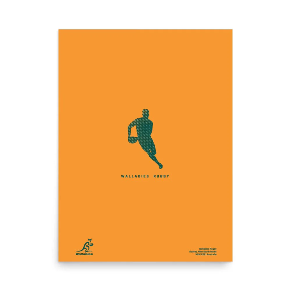 Wallabies Player Silhouette Poster