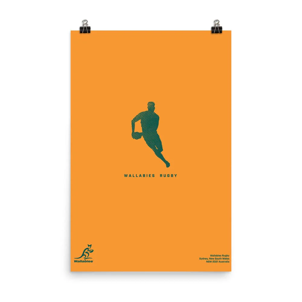 Wallabies Player Silhouette Poster - Image 2