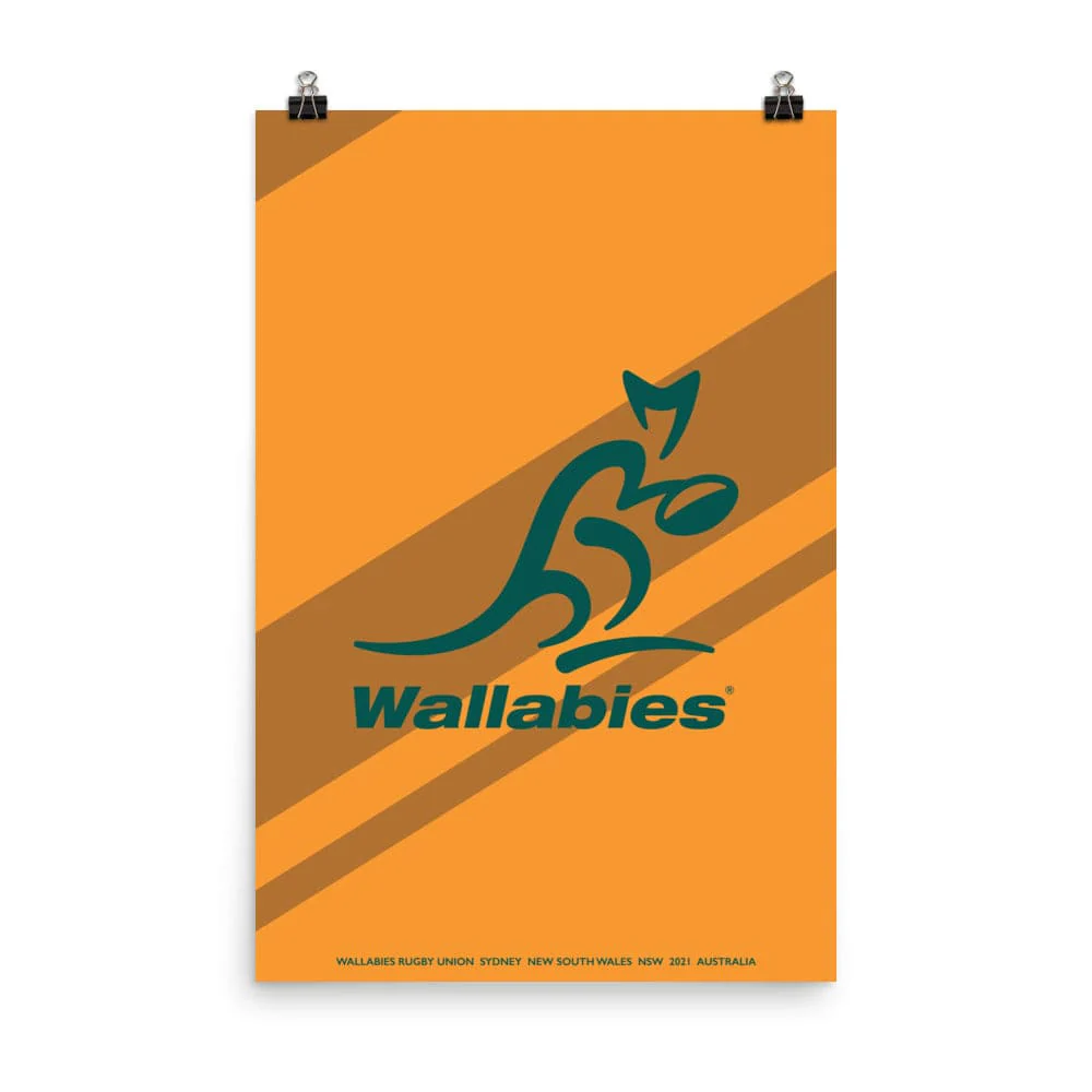 Wallabies Green Logo Poster
