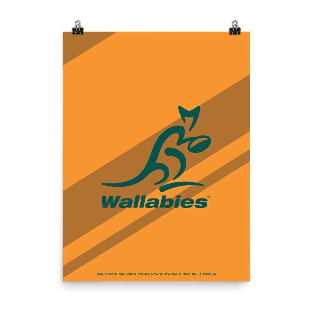 Wallabies Green Logo Poster - Image 2