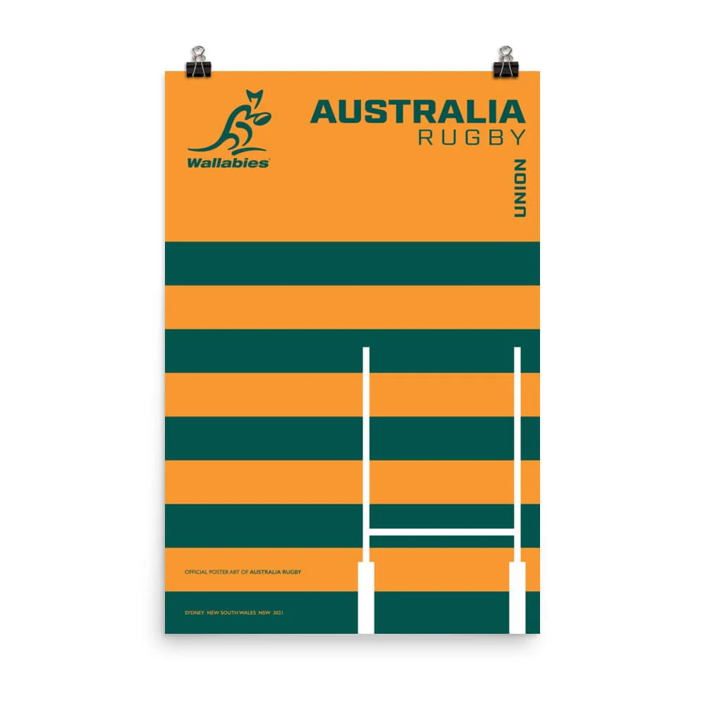 Wallabies Green Stripe Poster