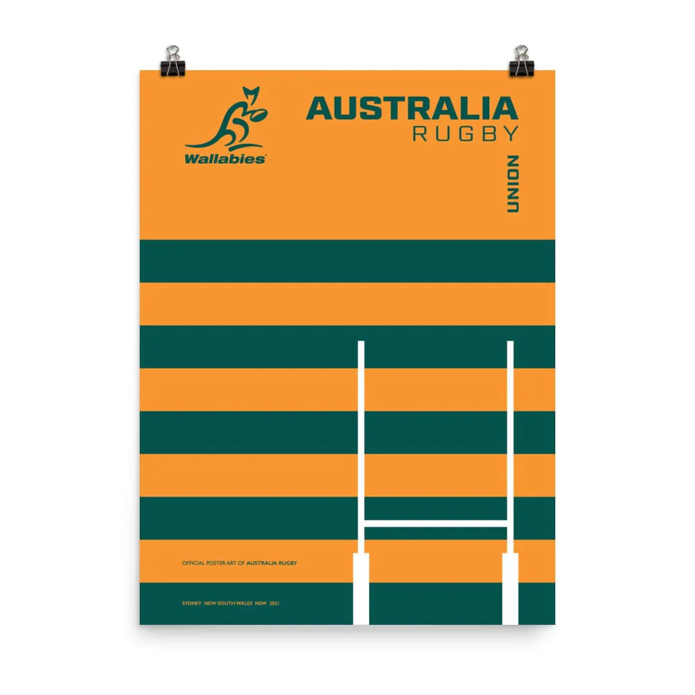 Wallabies Green Stripe Poster - Image 2