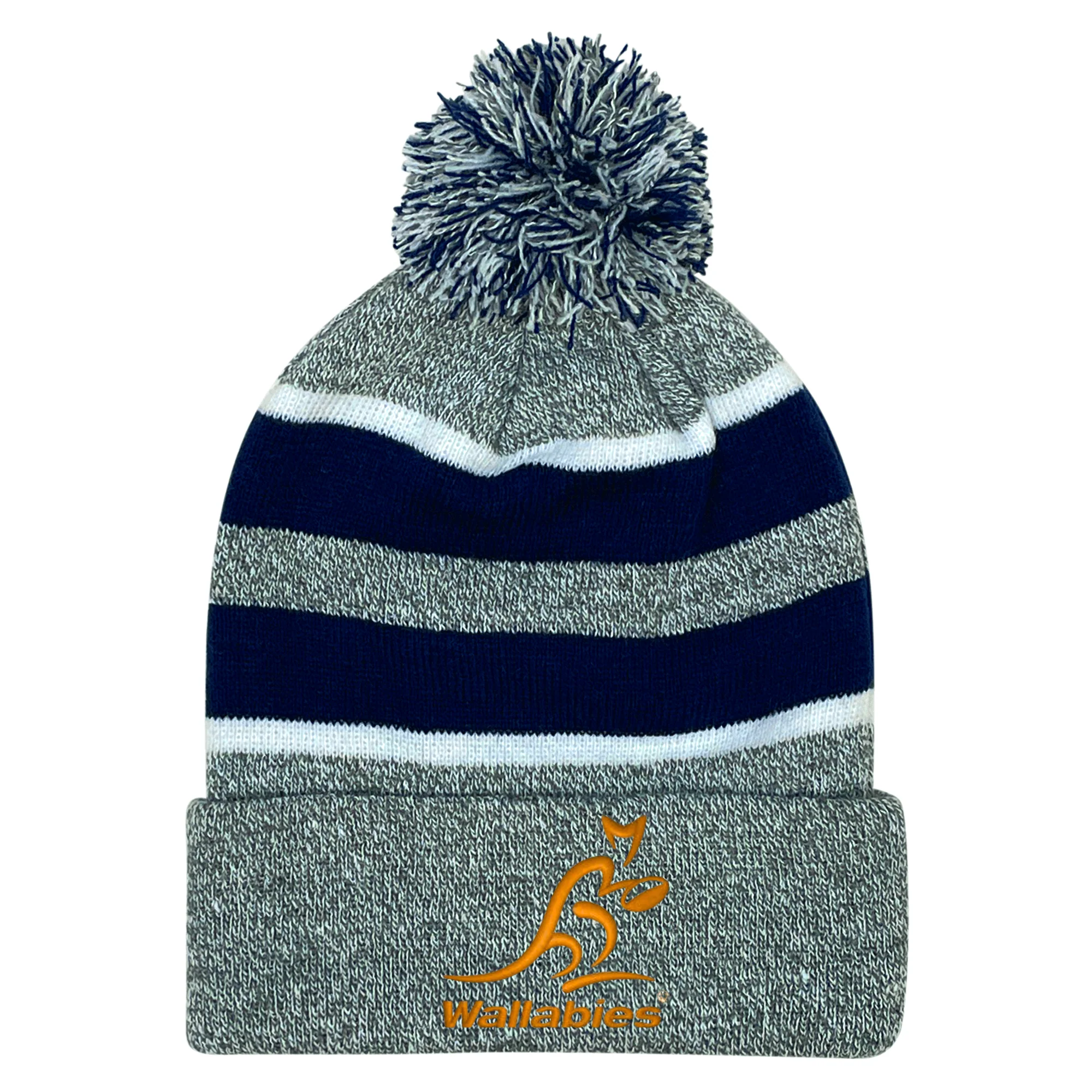 Wallabies Rugby Hooped Pom-Pom Beanie - Image 2