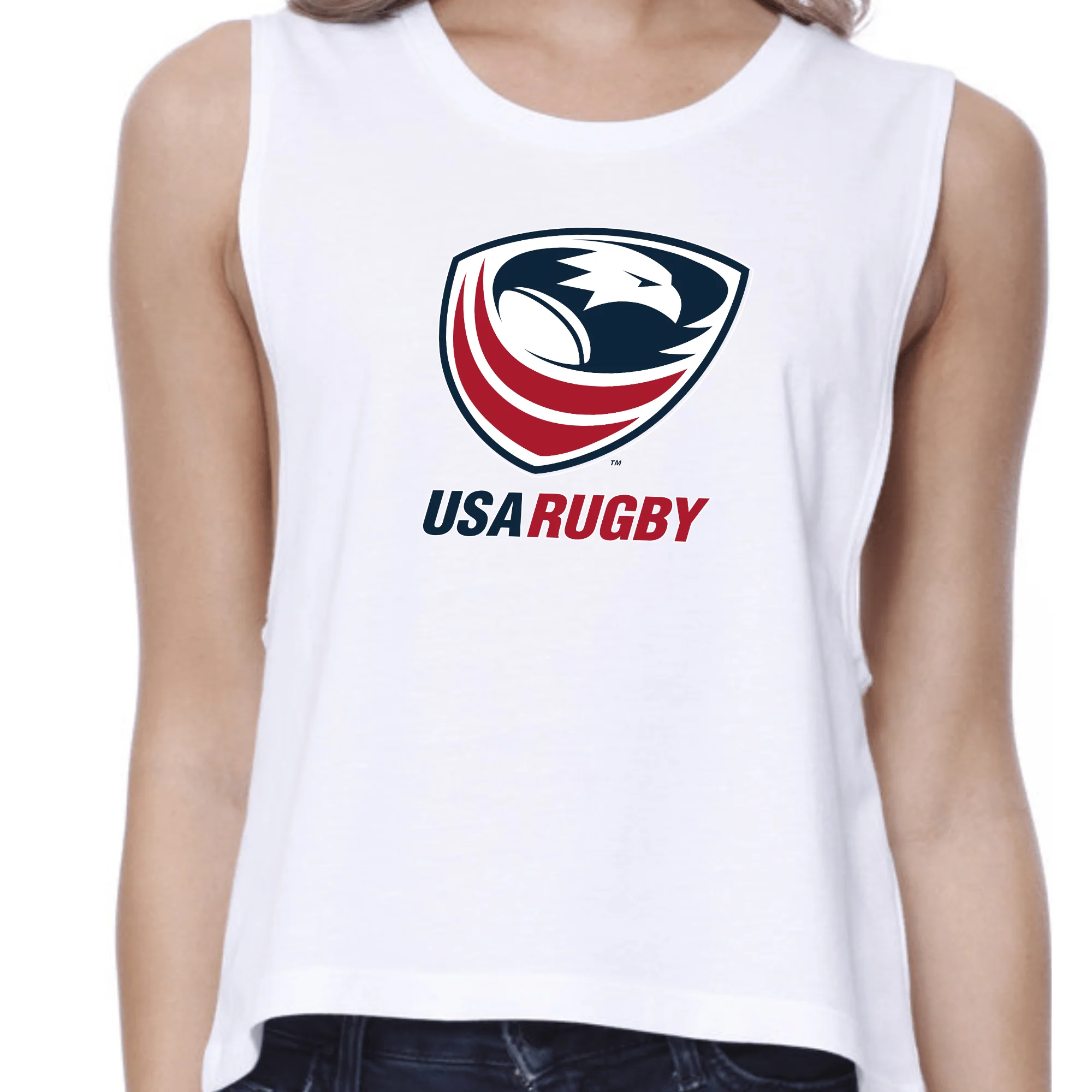 Women's USA Rugby Muscle Crop Tank - Image 3