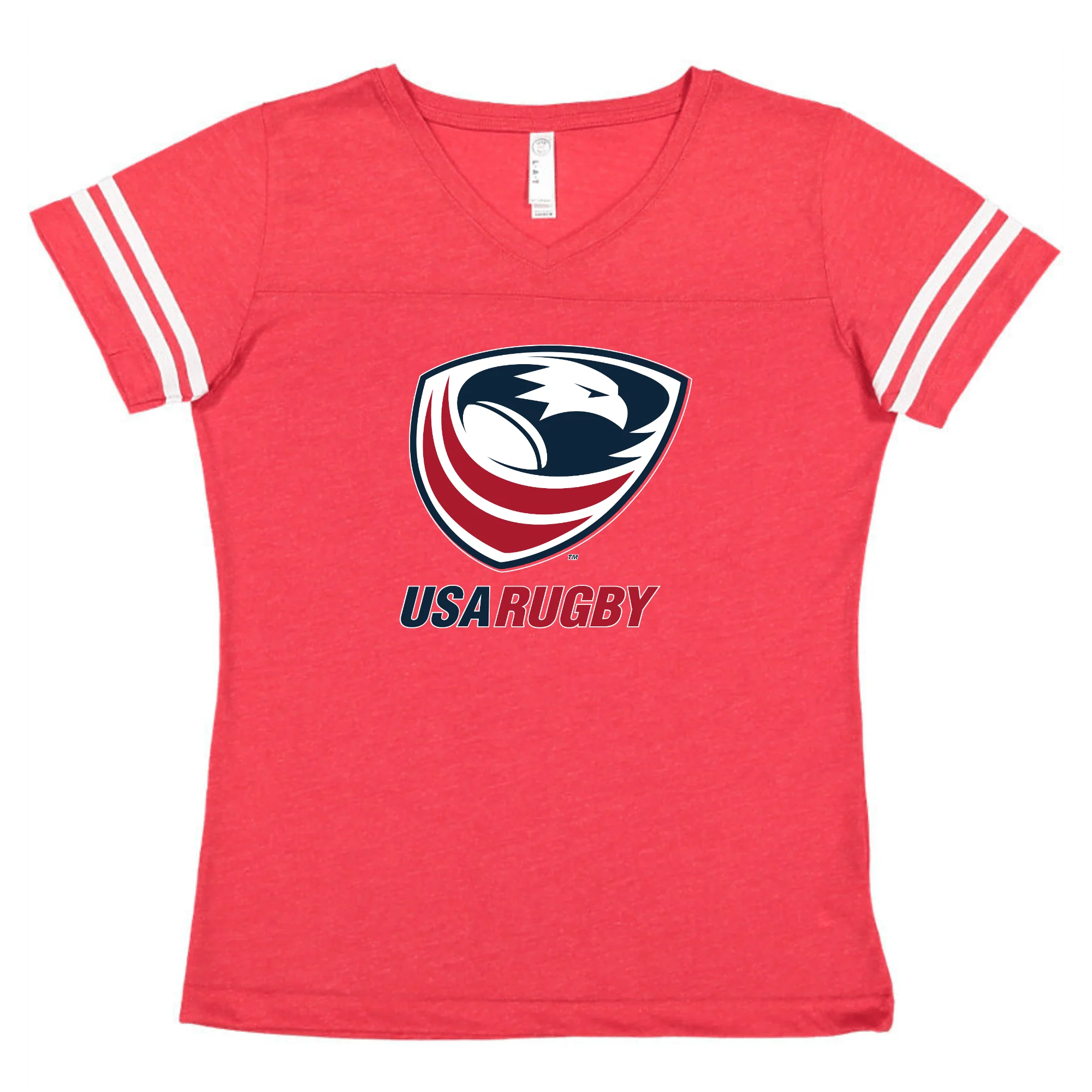 Women's USA Rugby Vintage V-Neck Tee - Image 3