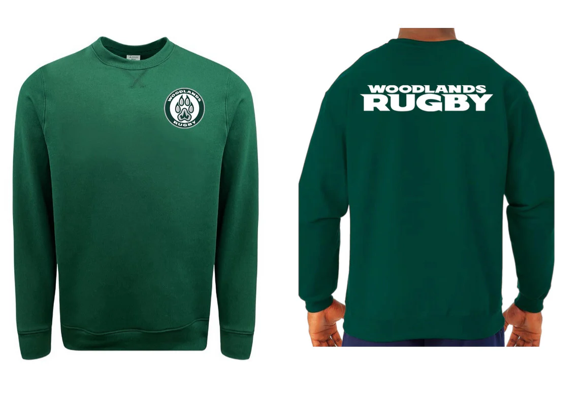 Woodlands Youth Paw Print Pocket Logo Crewneck